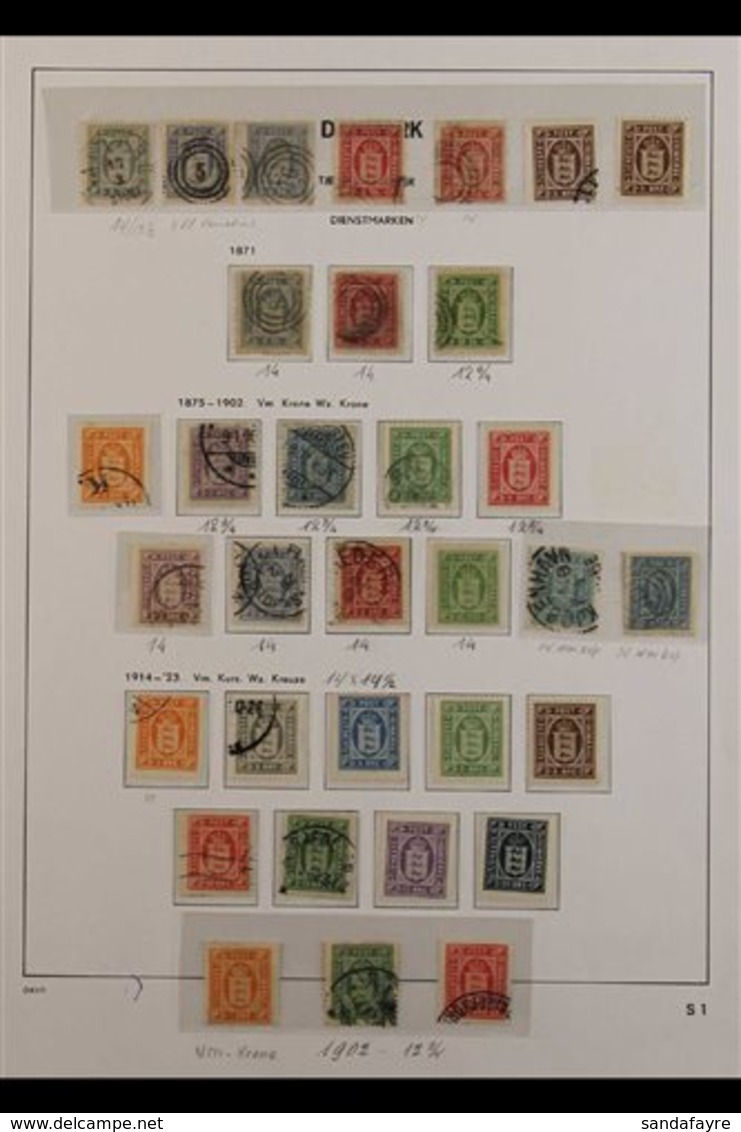 OFFICIAL STAMPS  1871-1923 Mint And Used Collection, Mostly Fine Condition. With 1871 (Skilling) Used Range Comprising 2 - Other & Unclassified