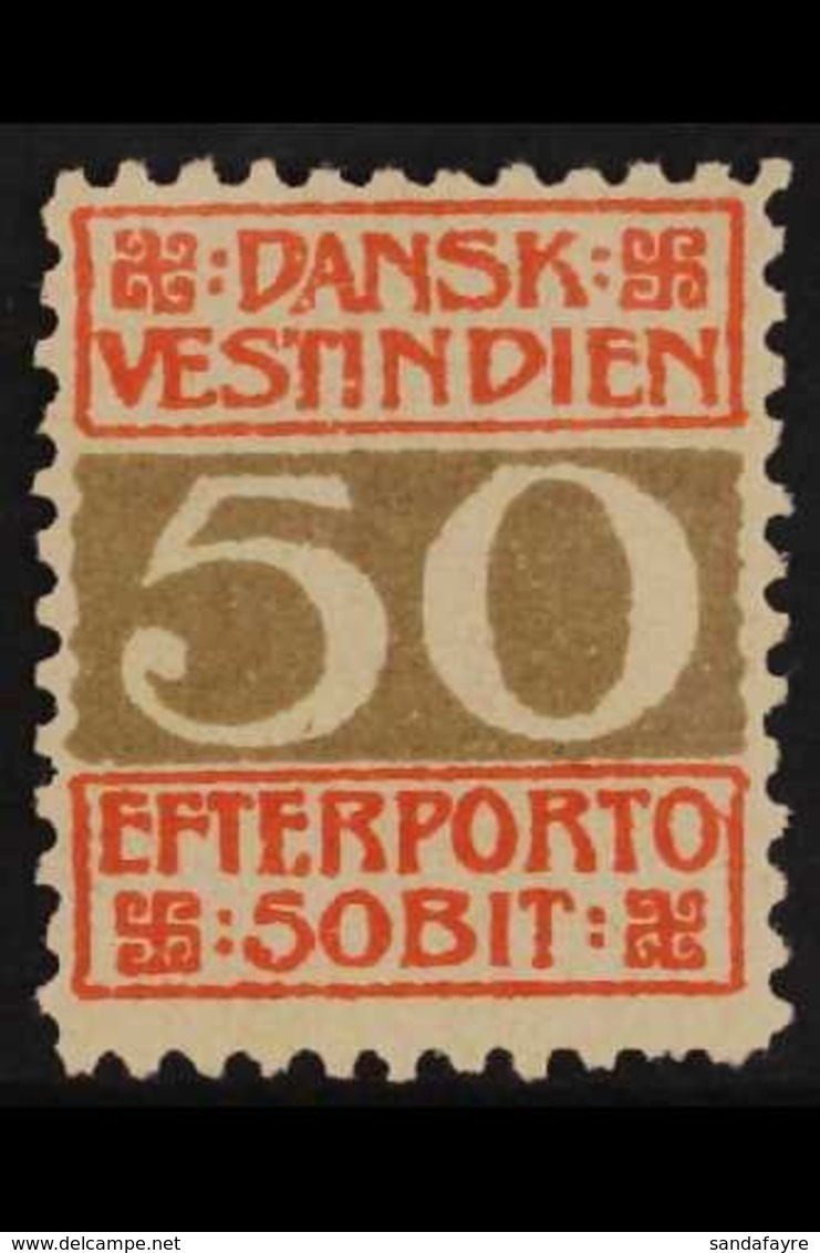 POSTAGE DUE  1905 50b Grey And Red, Perf 11½ (line), Facit L8 C3 Or SG D63b, Fine Mint. For More Images, Please Visit Ht - Dänisch-Westindien