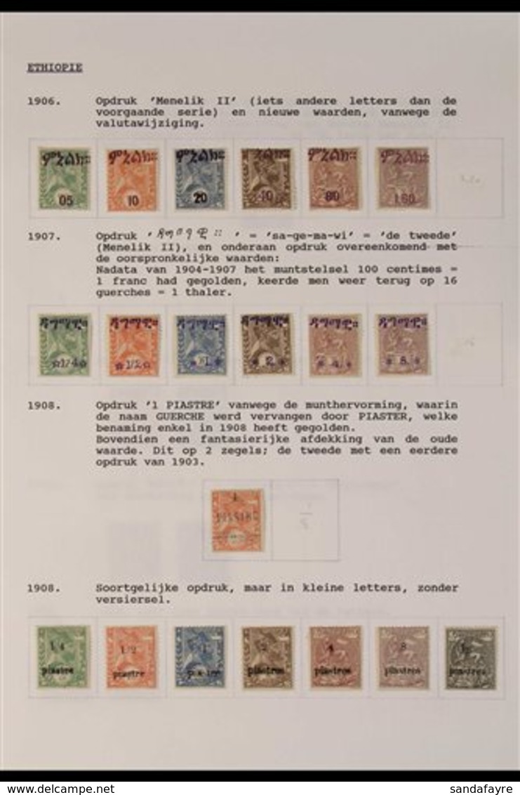 1896-1936 MOSTLY FINE MINT COLLECTION  On Leaves, All Different, Includes (all Mint) 1906 (July) Surcharges Set To 1.60f - Äthiopien