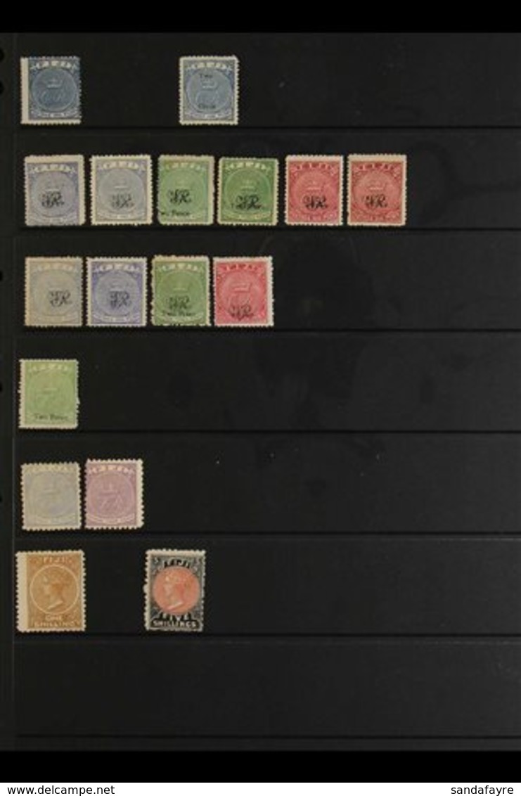 1871-82 MINT COLLECTION  1871 1d, 1872 2c On 1d, 1876-77 Wove Paper 1d 92 Shades), 2d On 3d (2 Shades) and 6d (2 Shades) - Fiji (...-1970)