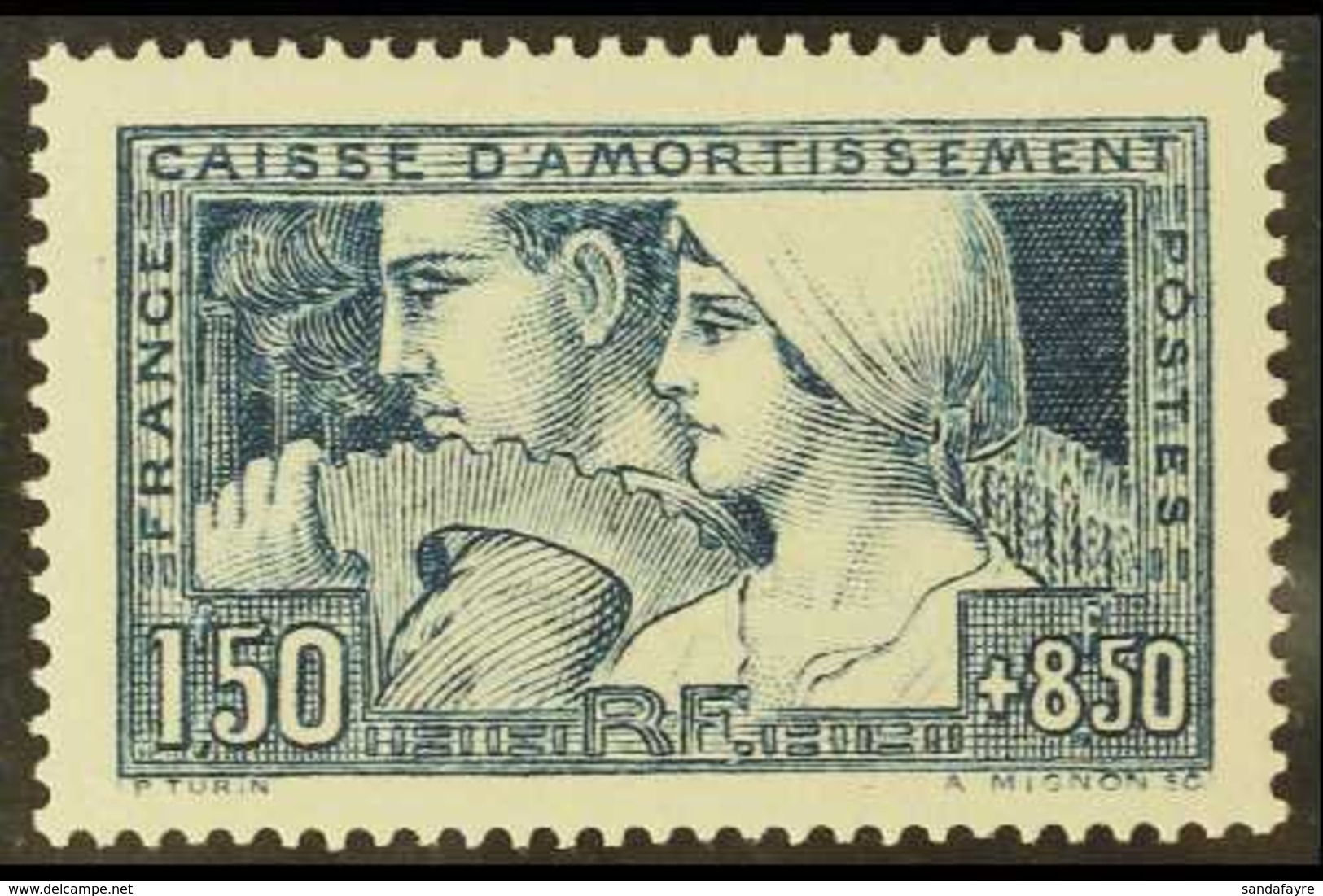 1928  1fr50 + 8fr50 Type III, Le Travail, Yv 252b, Very Fine Mint. For More Images, Please Visit Http://www.sandafayre.c - Autres & Non Classés