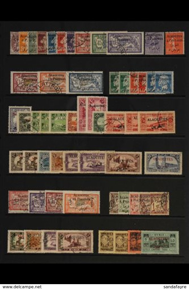 LATAKIA  1923-1930 FINE USED ALAOUITES COLLECTION Presented On Stock Pages That Includes The 1923 Surcharged Set, Pasteu - Other & Unclassified