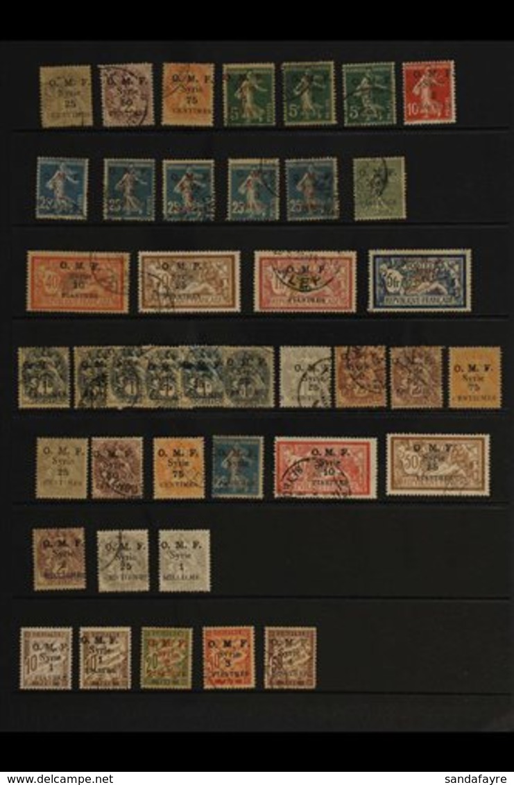 SYRIA  1919-1923 USED COLLECTION with Many Better Values, Dues & Air Post Ranges Presented On Stock Pages. Includes 1919 - Sonstige & Ohne Zuordnung