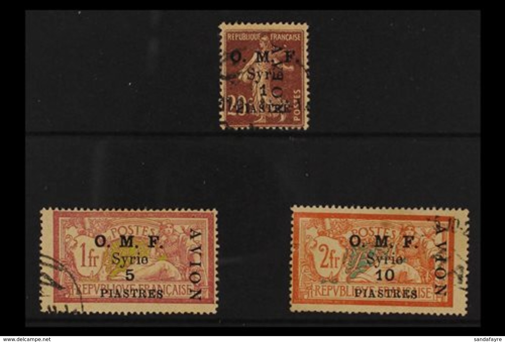 SYRIA  1921 Air Post Surcharged Set, Yv 7/9, SG 86/88, Fine Used (3 Stamps) For More Images, Please Visit Http://www.san - Altri & Non Classificati