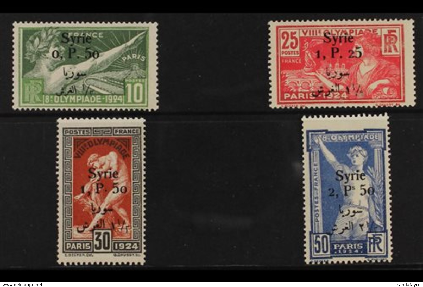 SYRIA  1924 (Sept) Olympic Games Set, Bilingual Surcharged, SG 166/69, Yv 149/52, Very Fine Mint (4 Stamps) For More Ima - Sonstige & Ohne Zuordnung
