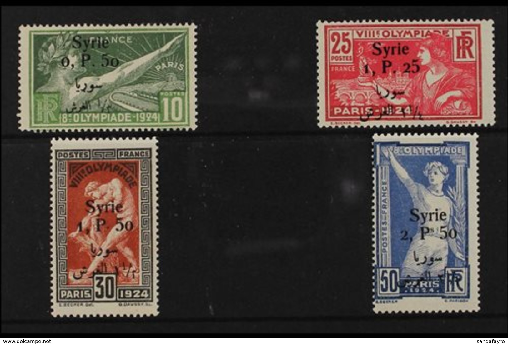 SYRIA  1924 (Sept) Olympic Games Set, Bilingual Surcharged, SG 166/69, Yv 149/52, Never Hinged Mint (4 Stamps) For More  - Other & Unclassified