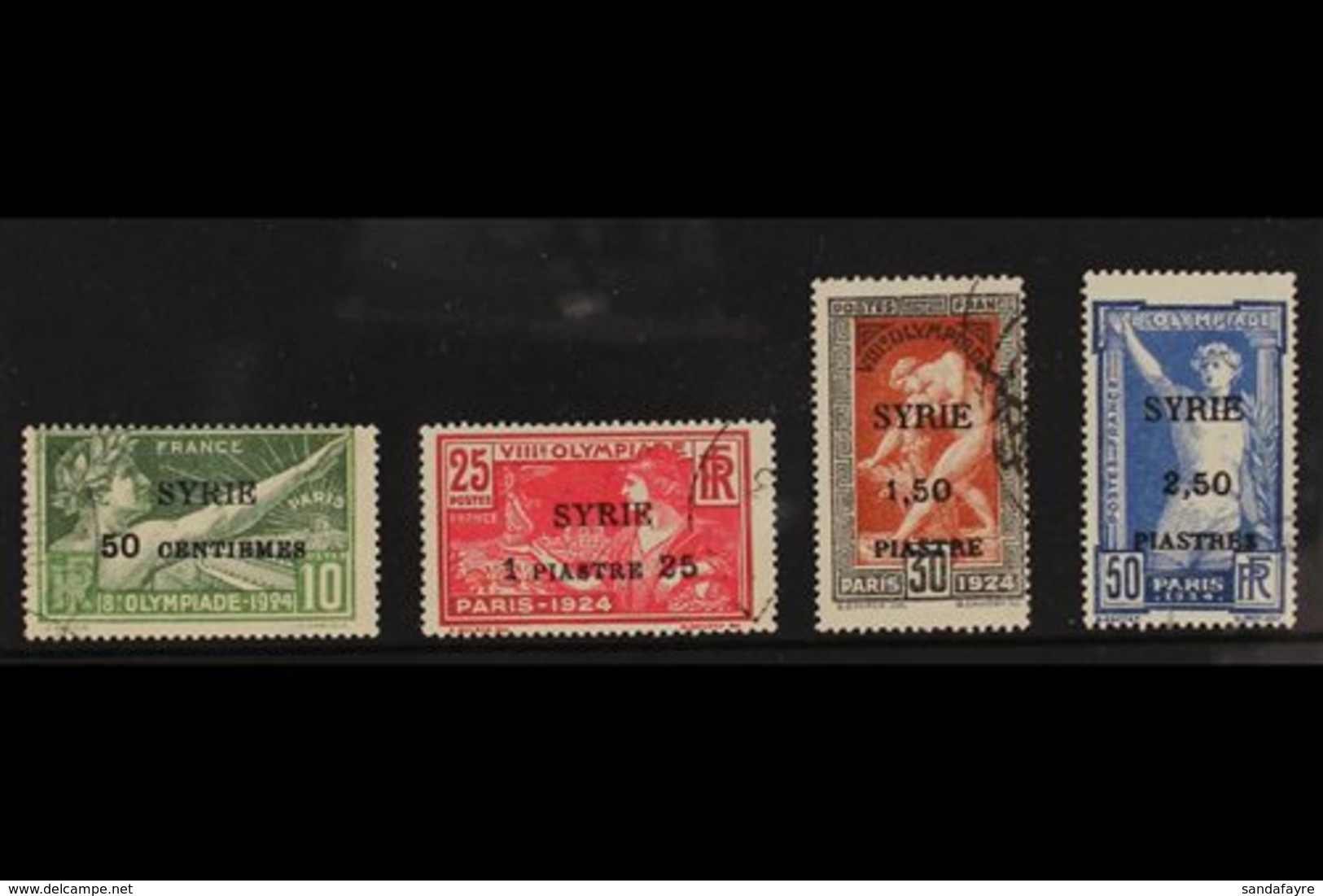 SYRIA  1924 Olympics Surcharged Set, Yv 122/25, Fine Used (4 Stamps) For More Images, Please Visit Http://www.sandafayre - Other & Unclassified