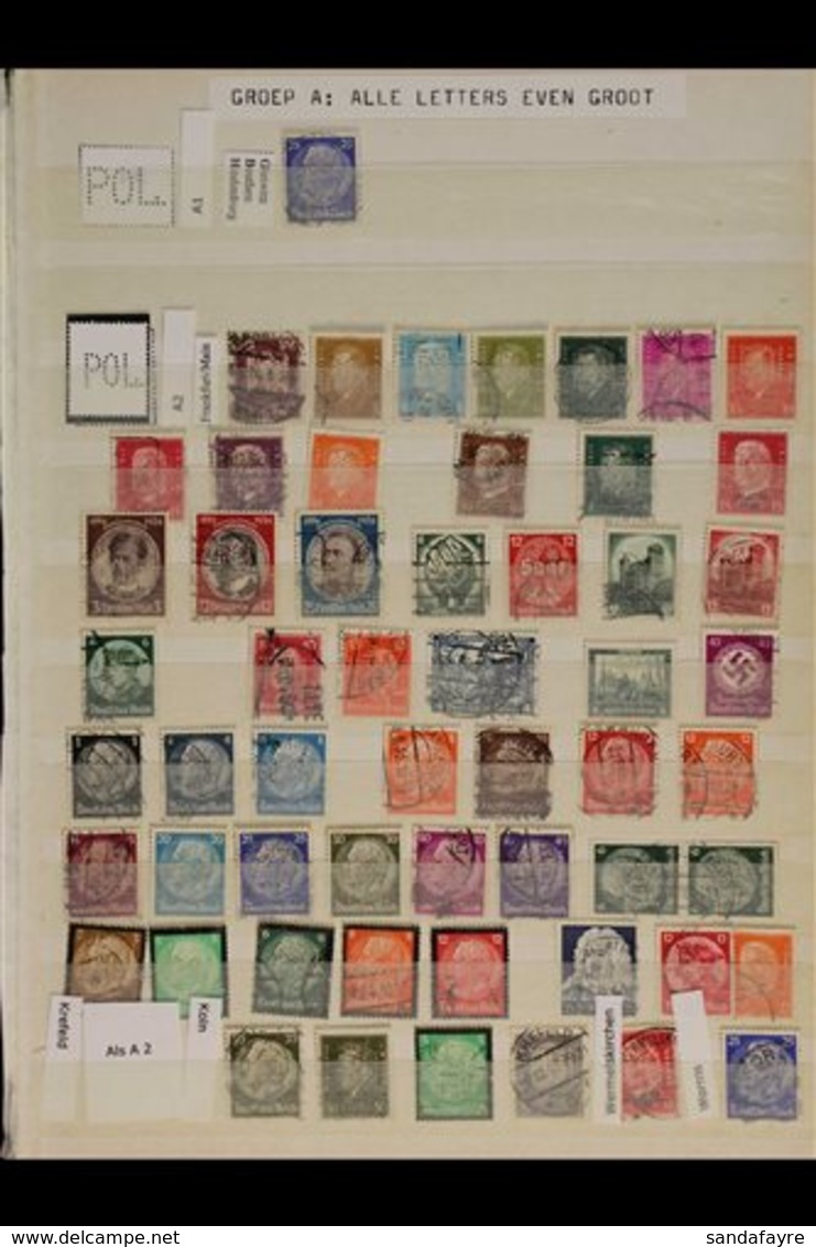 "POL" PERFINS FOR OFFICIAL POLICE USE  1929-1965 (mostly Pre 1946) Collection Of Chiefly Used Stamps Perforated "POL". A - Altri & Non Classificati