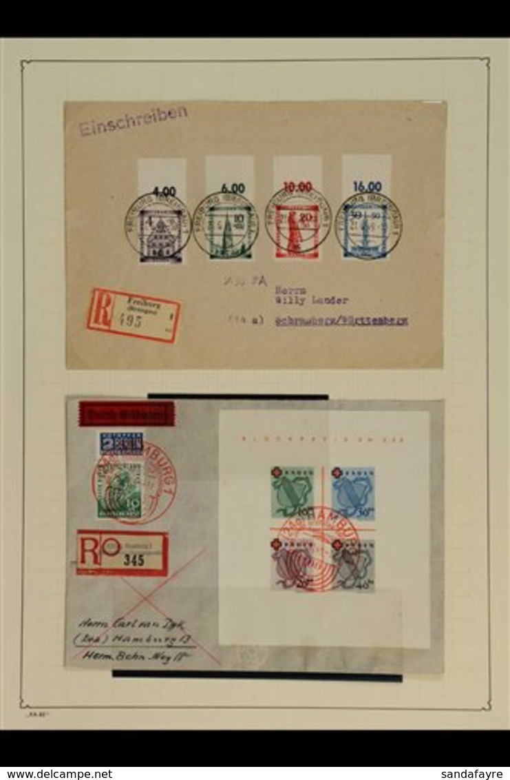 FRENCH ZONE  BADEN 1947-1949 Covers Collection On Leaves, Mostly With Multiple Frankings, Includes Registered Items, Mix - Altri & Non Classificati