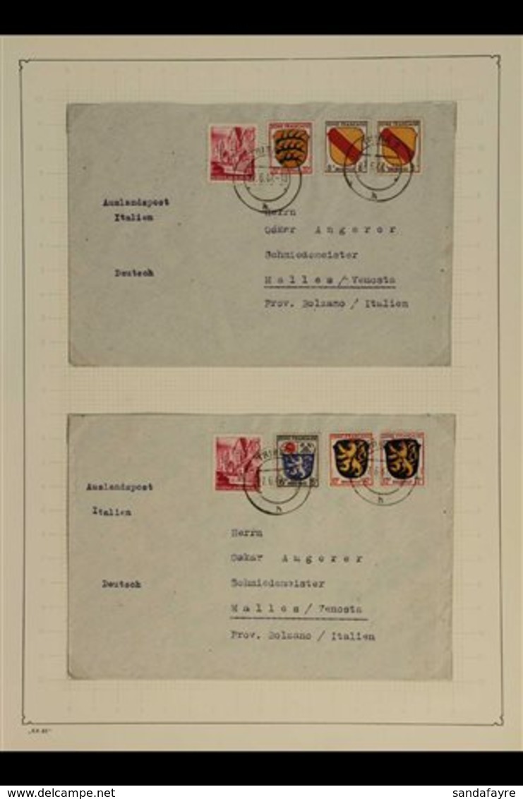 FRENCH ZONE  RHEINLAND-PFALZ 1947-1949 Covers Collection On Leaves, Mostly With Multiple Frankings, Includes Registered  - Sonstige & Ohne Zuordnung