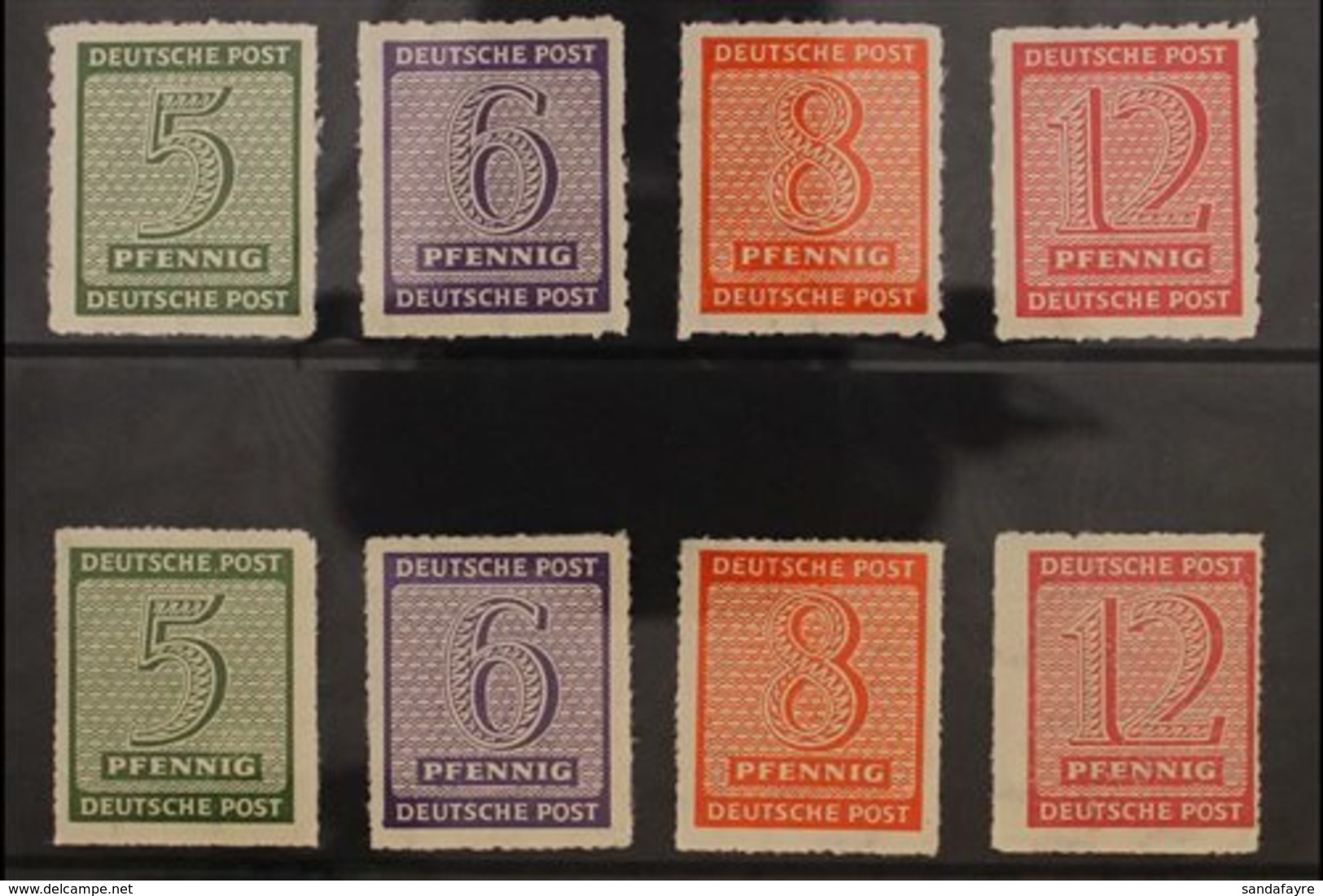 RUSSIAN ZONE  WEST SAXONY 1945 ROSSWEIN Local Postmaster Perforations Roul 10 Complete Set (Michel 116/19 C X) And Roul  - Other & Unclassified