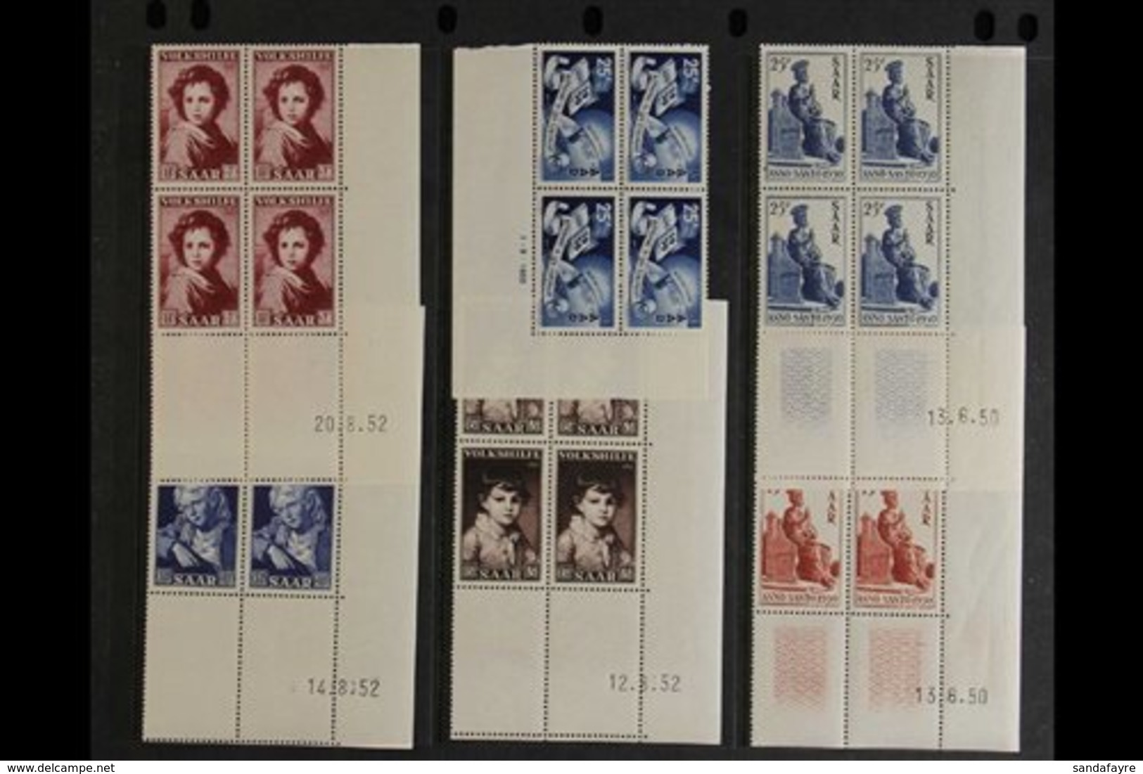 1948-1955 CORNER DATE BLOCKS OF FOUR.  An Attractive, VERY FINE MINT COLLECTION Of Lower Corner Blocks Of 4 With Complet - Andere & Zonder Classificatie