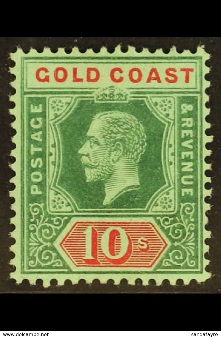 1913-21  10s Green And Red On Green, SG 83, Fine Mint.  For More Images, Please Visit Http://www.sandafayre.com/itemdeta - Goldküste (...-1957)