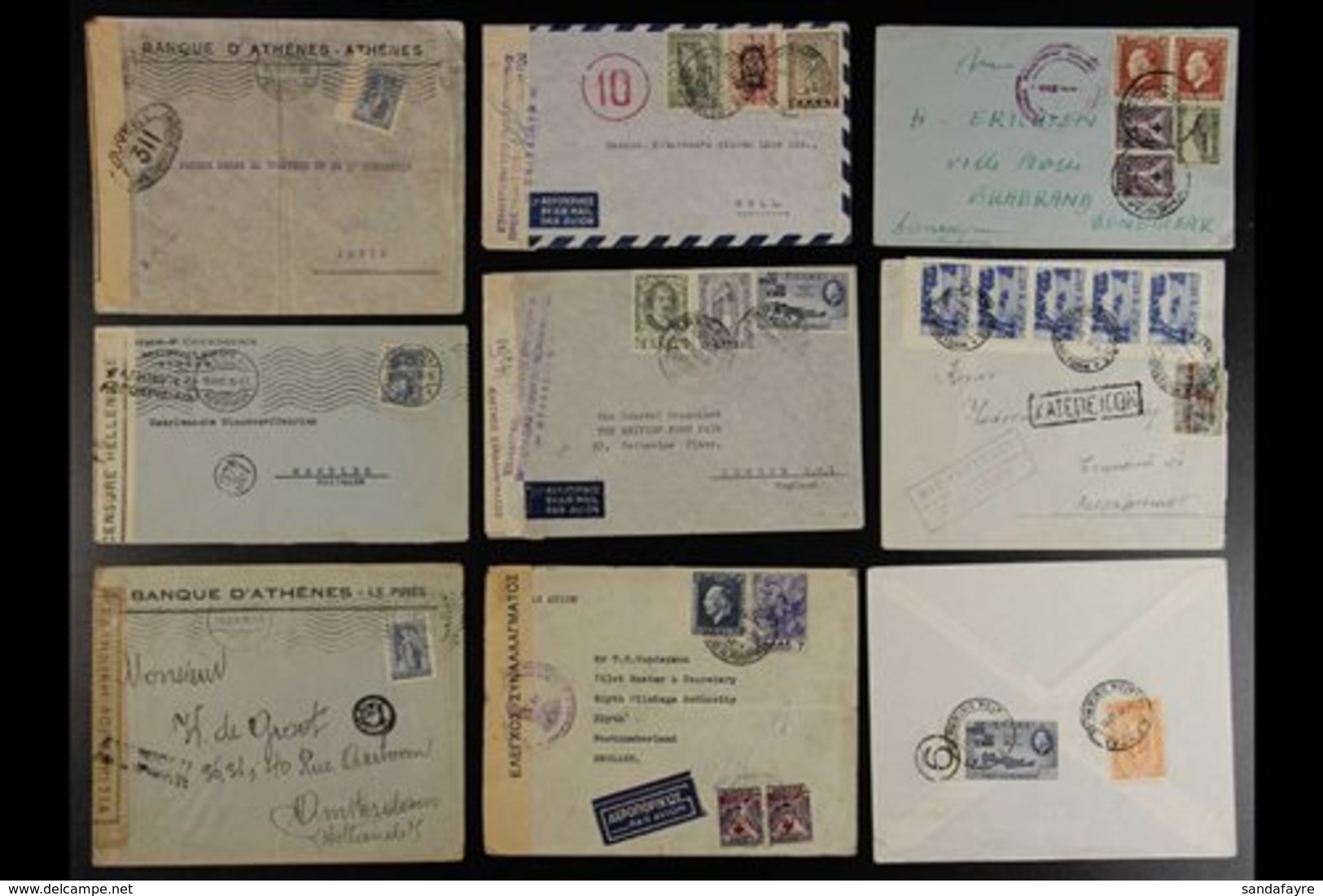 1917-1950  An Interesting Group Of Commercial COVERS, Includes 1917-1919 WWI Censored Covers (x3), 1937-1950 Exchange/cu - Other & Unclassified