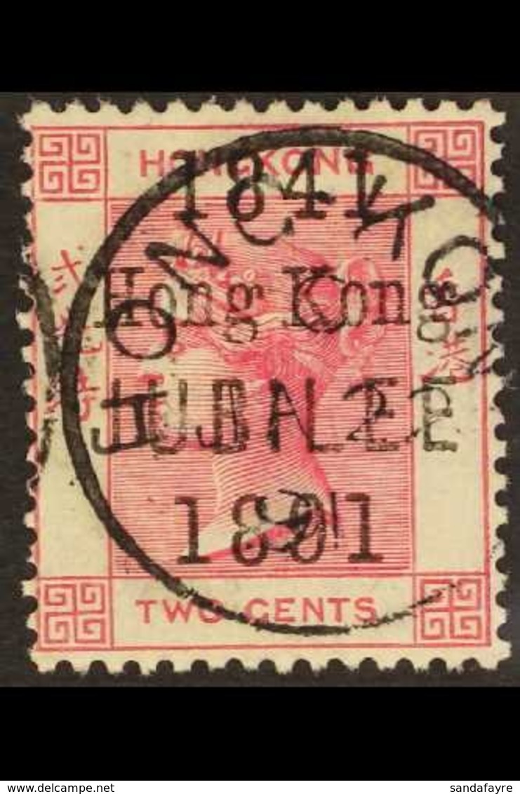 1891  2c Carmine "Jubilee" Overprint, SG 51, Superb Used With 'socked On The Nose' First Day Of Issue Cds Cancel, Fresh. - Other & Unclassified