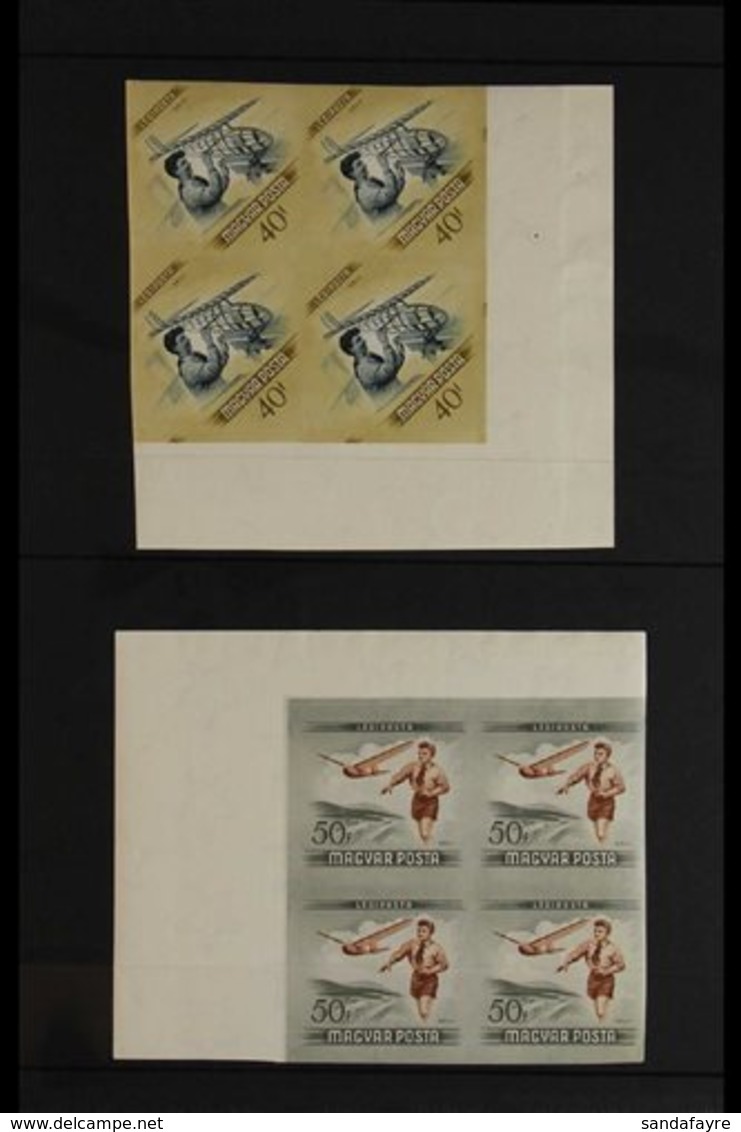 1954  Air Post "Legiposta" Complete Set, Variety IMPERFORATE CORNER BLOCKS OF 4, As SG 1366/1373, Mi 1376/83, Scott C158 - Other & Unclassified