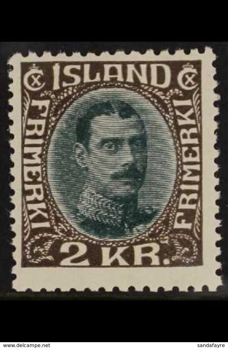1931-37  2kr Myrtle & Sepia King Re-drawn (SG 192, Michel 166, Facit 156), Fine Mint, Fresh, Expertized Raybaudi. For Mo - Other & Unclassified