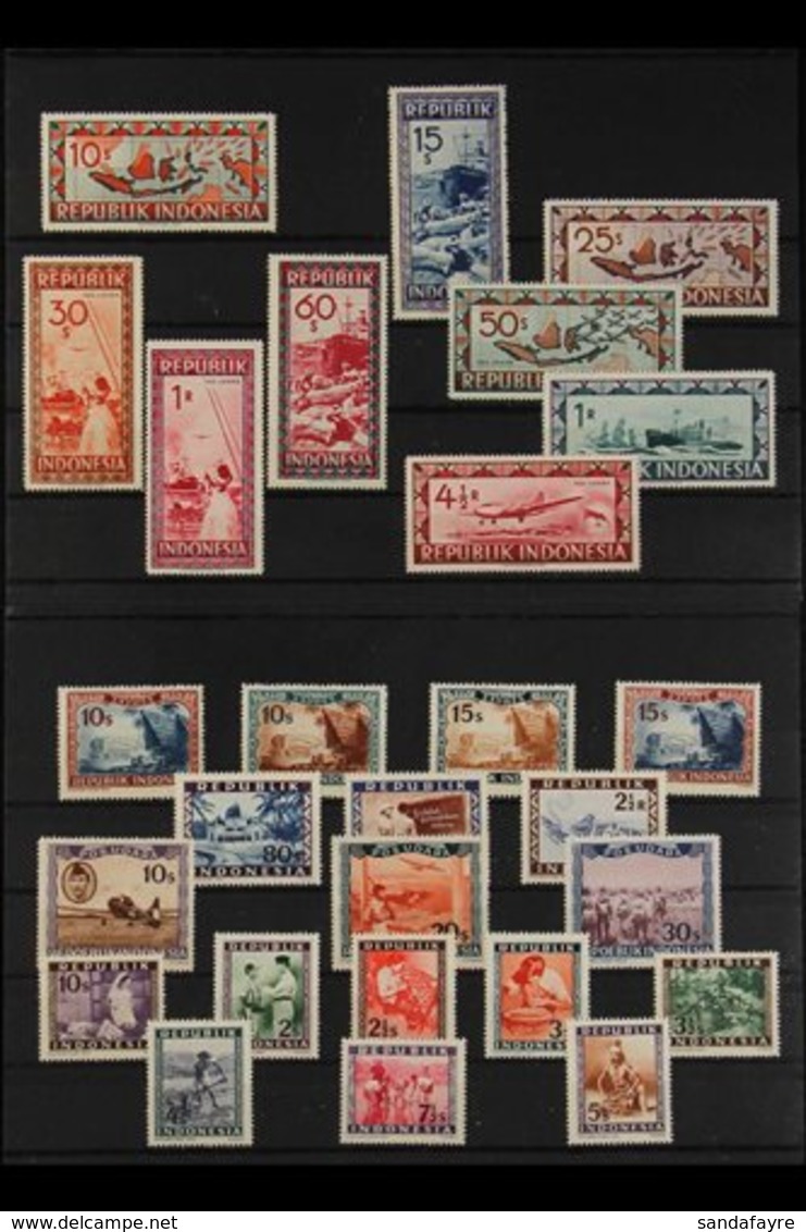 1947-1969 COLLECTION  On Stock Pages, Fine Mint (many Never Hinged) And Used Stamps On Stock Pages, Includes 1947-48 Vie - Indonesia