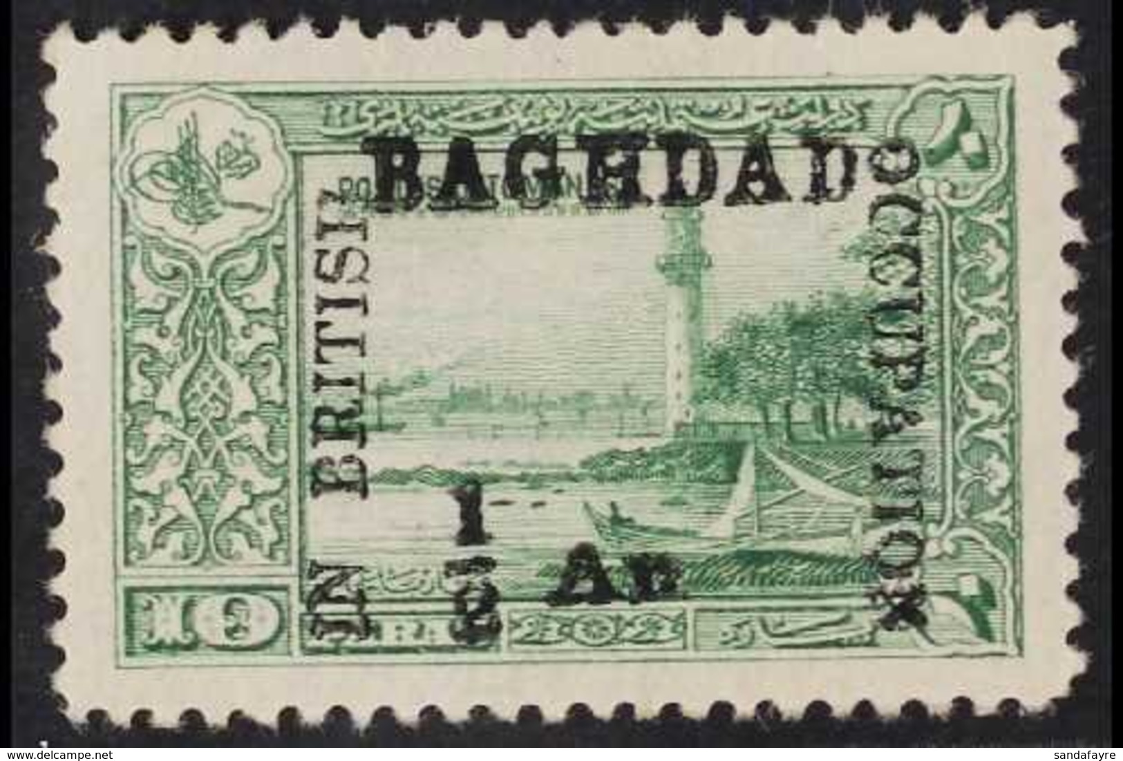 1917  ½a On 10a Green (Lighthouse Garden), SG 3, Very Fine Mint. Rare. For More Images, Please Visit Http://www.sandafay - Iraq