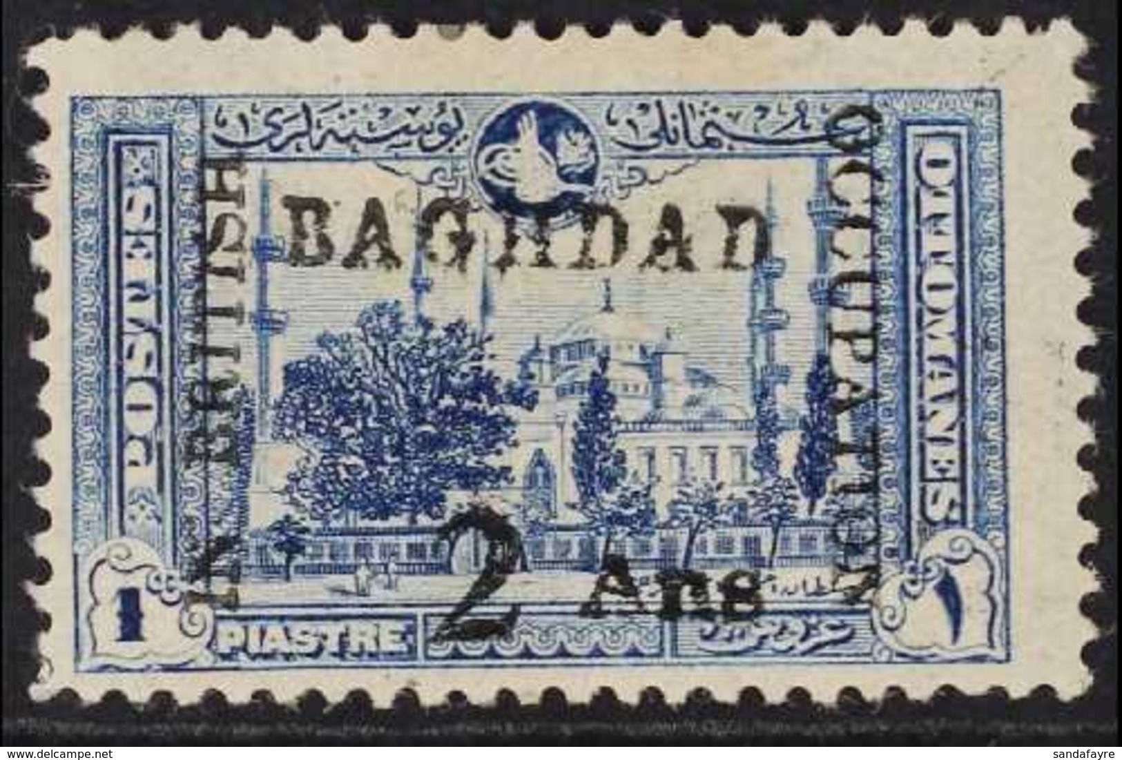 1917  2a On 1pi Bright Blue (Mosque), SG 6, Mint With Gum Faults. For More Images, Please Visit Http://www.sandafayre.co - Iraq