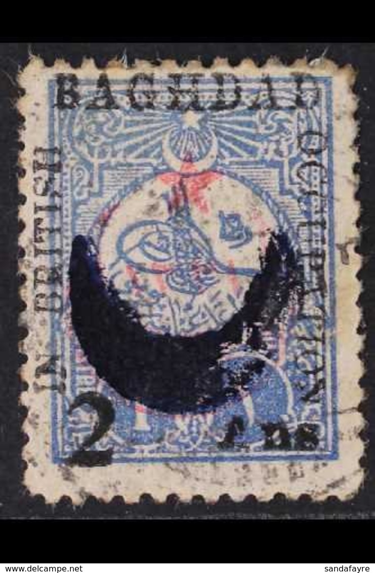 1917  2a On 1pi Ultramarine With Date Between Star And Cresent Opt, SG 25, Fine Used. One Of The Rarest British Occupati - Irak