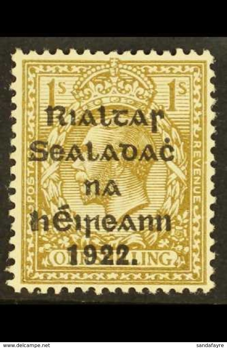 1922  (Thom Overprint In Black) 1s Bistre-brown, The Stamp With "ONF" For "ONE" (SG 15var, Hibernian T19a), Mint. Scarce - Sonstige & Ohne Zuordnung
