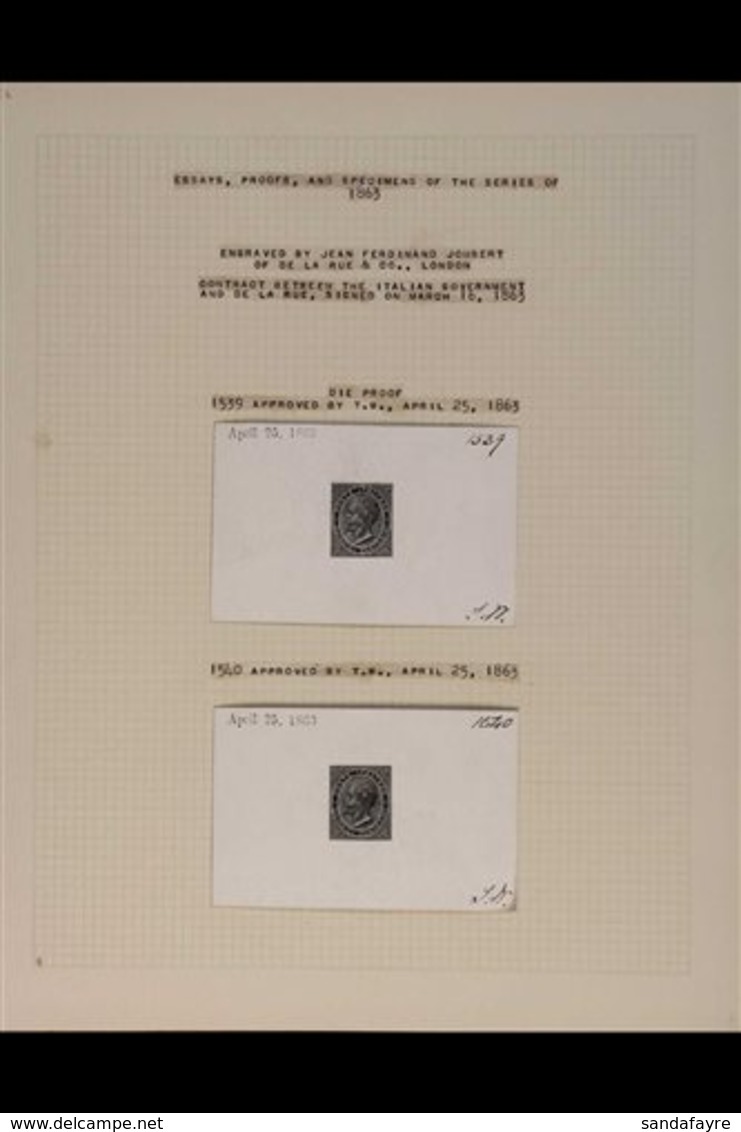 1863  ISSUE ESSAYS, PROOFS AND SPECIMENS  Superb And Possibly Unique Collection Including Die Proofs Engraved By J.F.Jou - Non Classificati