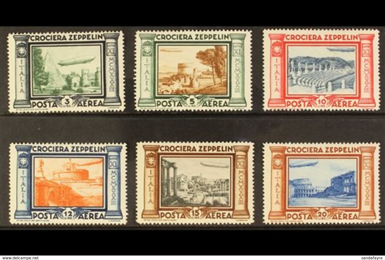 1933  Air Graf Zeppelin Complete Set (SG 372/77, Sassone 45/50), Fine Never Hinged Mint, Fresh. (6 Stamps) For More Imag - Non Classificati