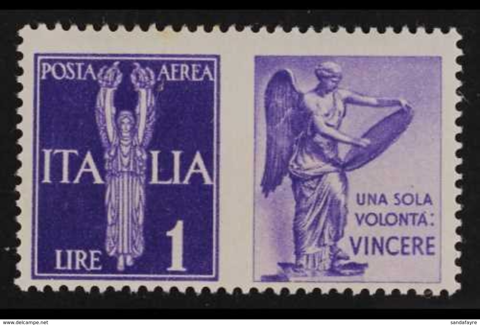 1942  War Propaganda Unissued Air 1L Violet, Sass 12B, Fine Fresh Mint. For More Images, Please Visit Http://www.sandafa - Non Classificati