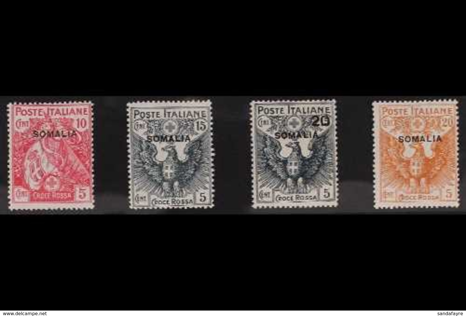 SOMALIA  1916 Red Cross Set (Sass. S. 5, SG 19/22), Very Fine Mint - Extremely Lightly Hinged Or Never Hinged. (4 Stamps - Altri & Non Classificati