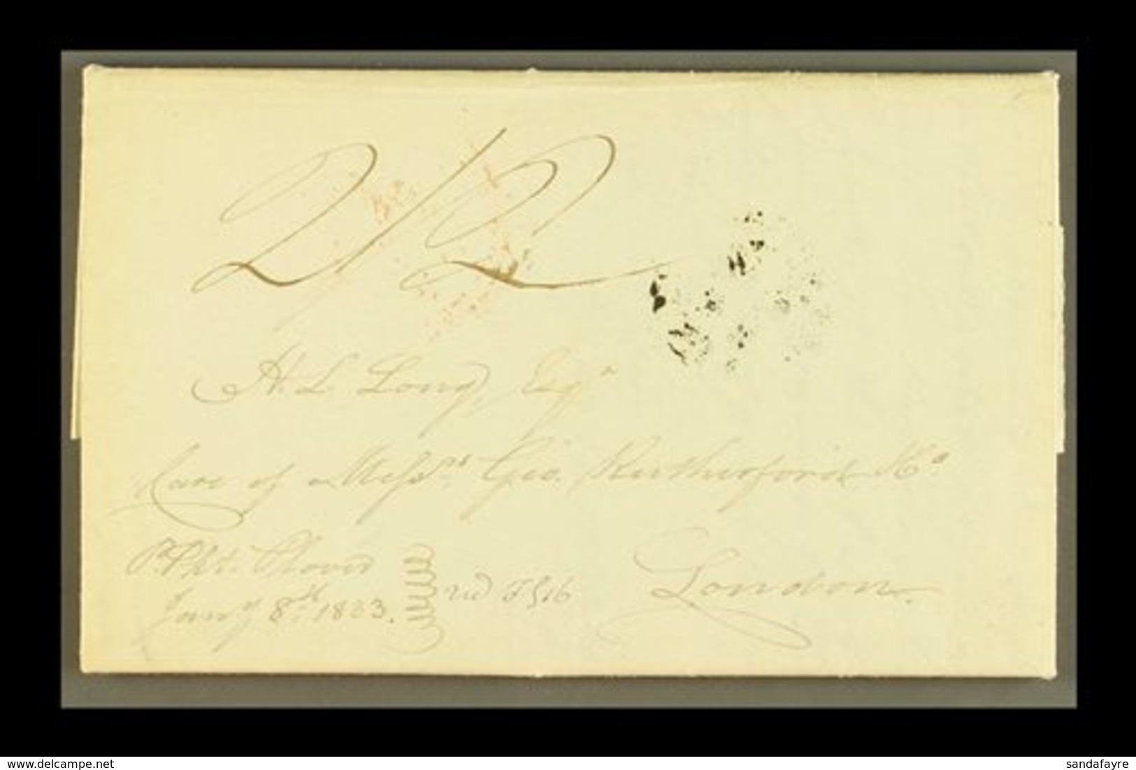 1833 LUCKY VALLEY, CLARENDON, SUGAR PLANTATION ENTIRE LETTER TO H.L. LONG (LANDOWNER) IN LONDON, MENTION OF NEGROES & NA - Giamaica (...-1961)