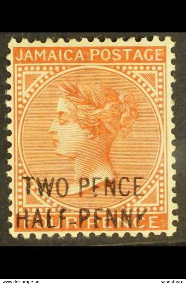 1890-91  2½d On 4d Red-brown, "PFNNY" And Broken "K" For "Y", SG 30ca, Fine Mint. For More Images, Please Visit Http://w - Jamaica (...-1961)