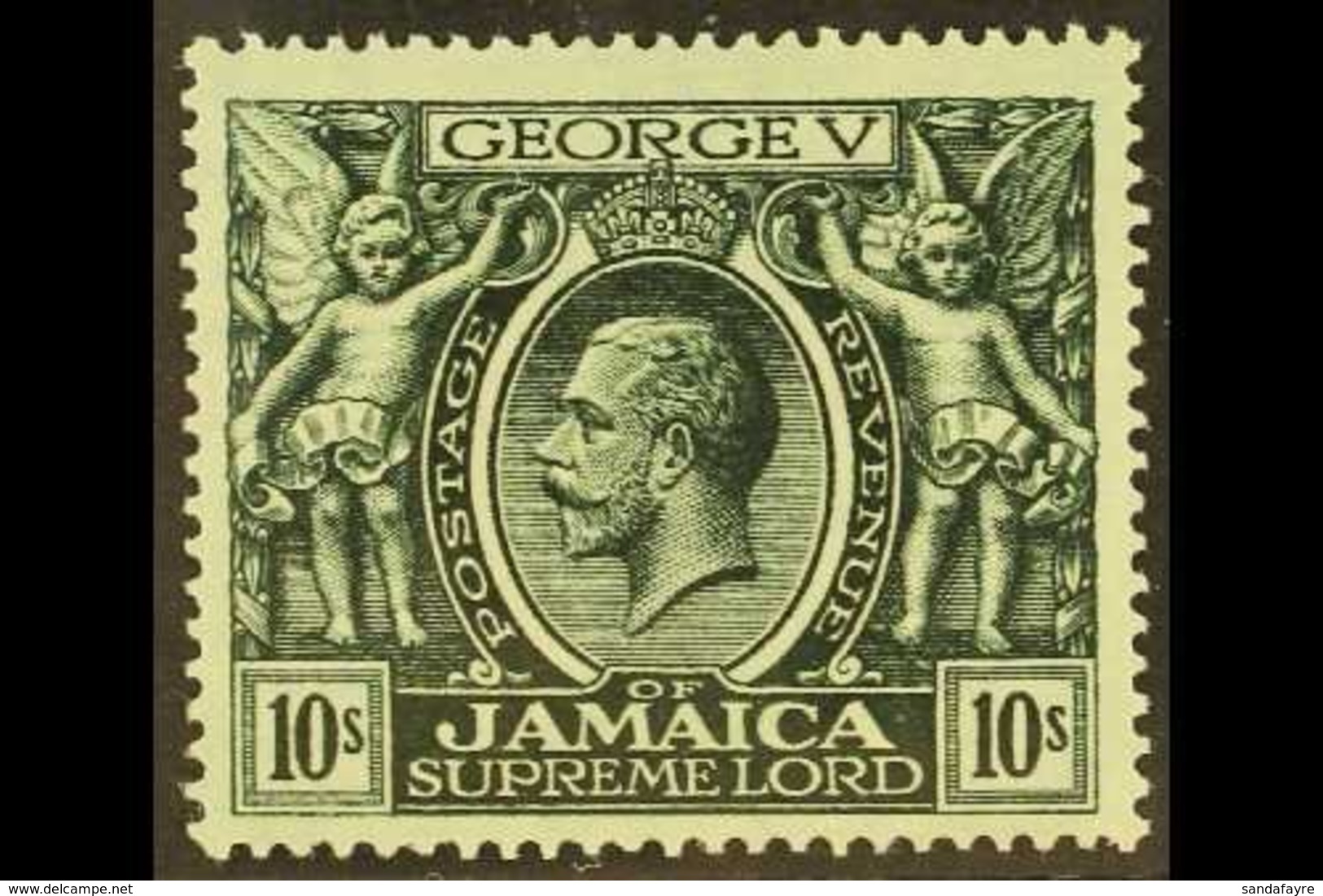 1919-21  10s Myrtle Green, SG 89, Very Lightly Hinged Mint For More Images, Please Visit Http://www.sandafayre.com/itemd - Jamaica (...-1961)