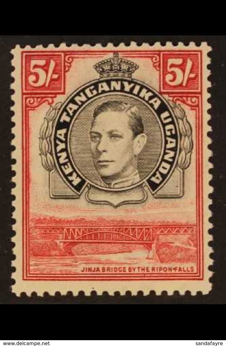 1938  KGVI Definitive 5s Black And Carmine, Perf 13¼, SG 148, Very Fine Mint. For More Images, Please Visit Http://www.s - Vide