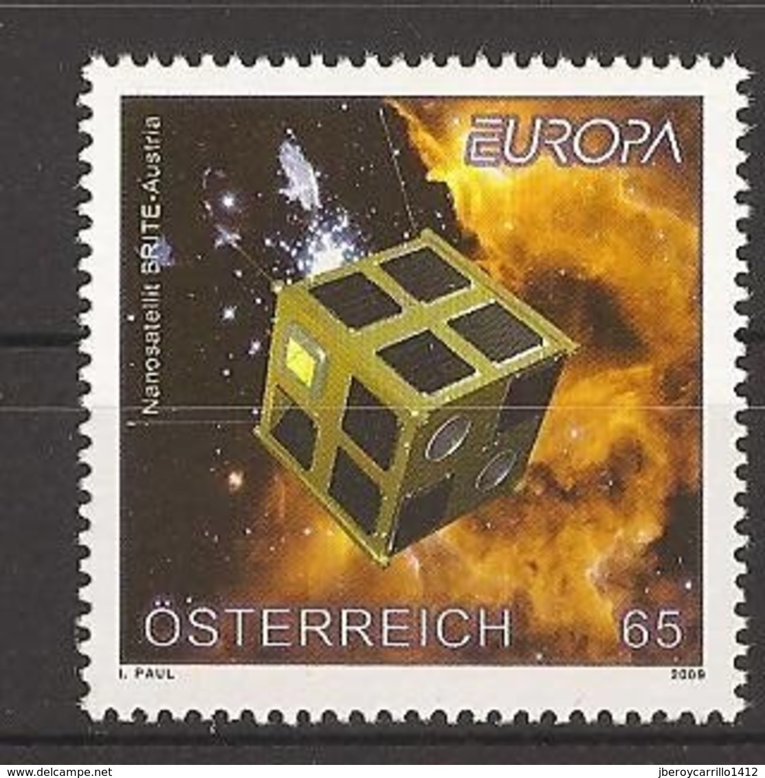 AUSTRIA - EUROPA 2009  - TEMA  "ASTRONOMIA" - SERIE De 1  V.  - DENTADA  (PERFORATED) - 2009