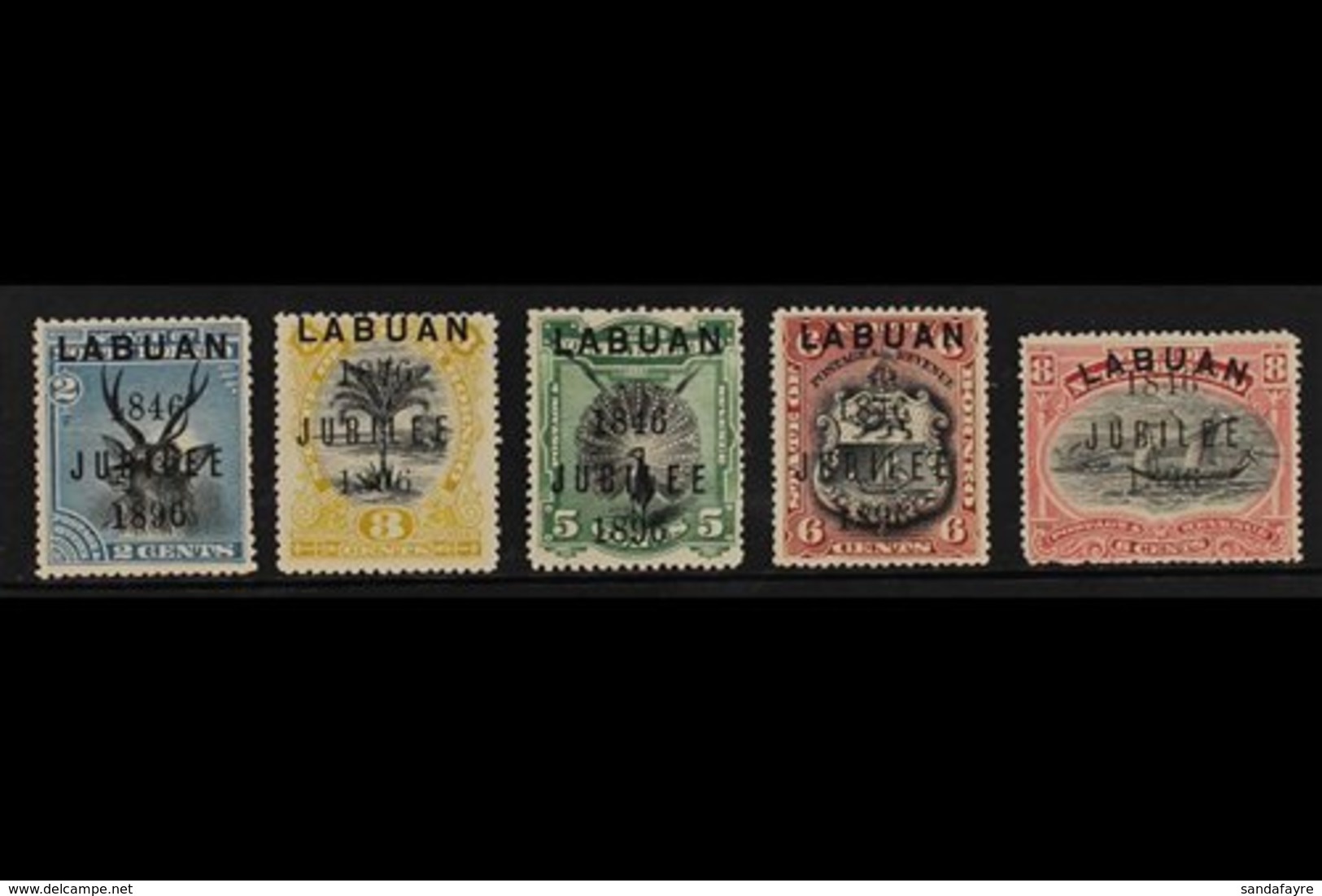 1896  Jubilee Set Less 1c (2c To 8c, SG 84/88) Fine Mint. Fresh And Attractive! (5 Stamps) For More Images, Please Visit - Borneo Del Nord (...-1963)