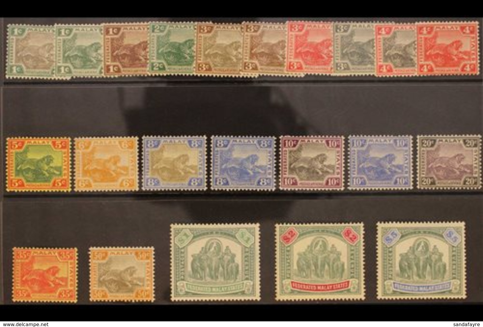 FEDERATED MALAY STATES  1902-22 (wmk Mult Crown CA) Complete Set To $5, SG 27/50, Very Fine Mint. Fresh And Attractive!  - Other & Unclassified