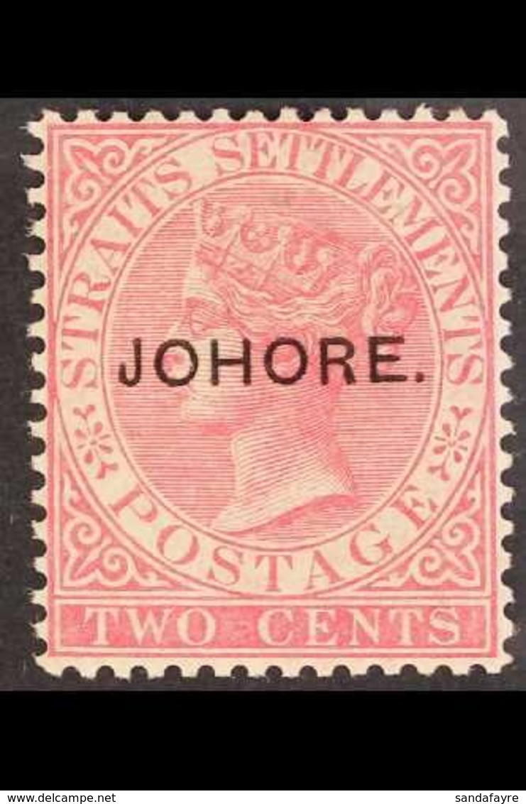 JOHORE  1884 2c Pale Rose Ovptd "Johore", Type 6 (with Stop), SG 6, Very Fine Well Centred Mint. For More Images, Please - Altri & Non Classificati