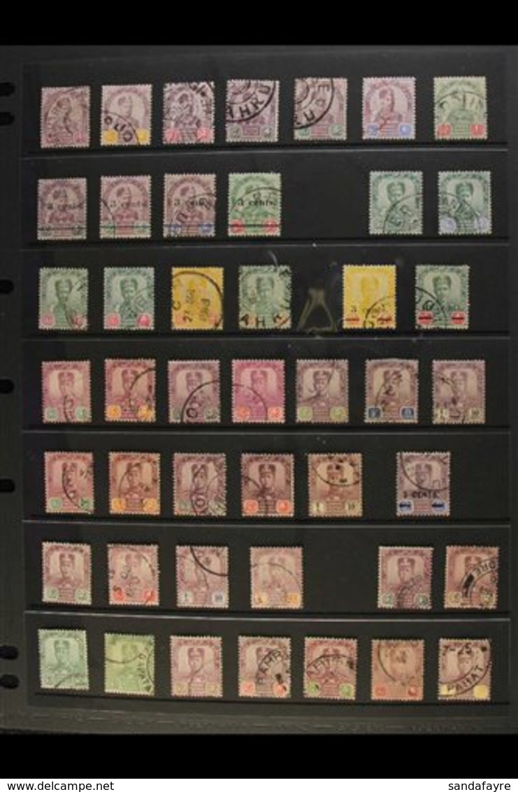 JOHORE  1891-1960 ALL DIFFERENT FINE USED Collection On Stockleaves. Note 1891-94 Complete Set, 1894 Surcharges Set, 189 - Other & Unclassified