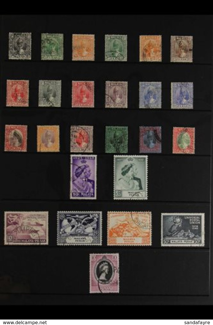 PERAK  1938-61 VIRTUALLY COMPLETE USED COLLECTION Presented On Two Stock Pages. Includes The 1938-41 Iskandar Set To $2  - Other & Unclassified