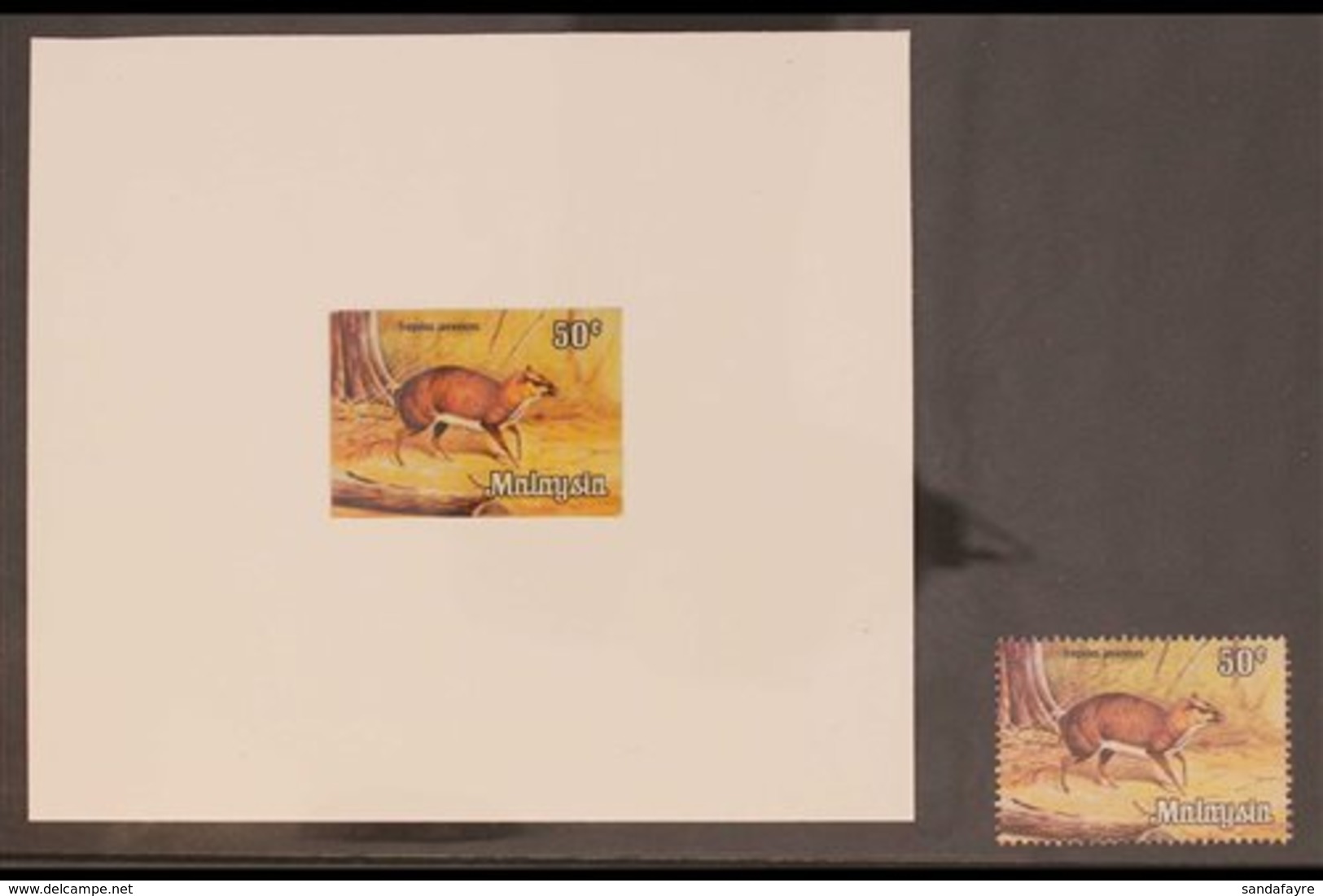 1979  50c Wildlife (SG 192)  IMPERF PROOF Printed On Thick Paper And Attached Onto Card, Overall Size Approx 105x95m, Pl - Sonstige & Ohne Zuordnung