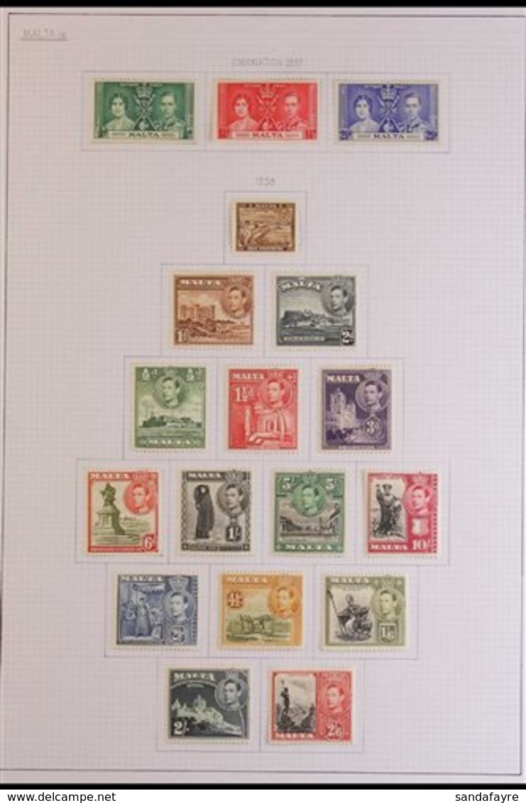 1937-70 VERY FINE MINT COLLECTION OF SETS.  A Delightful Collection Presented On Album Pages That Is Complete For KGVI I - Malta (...-1964)