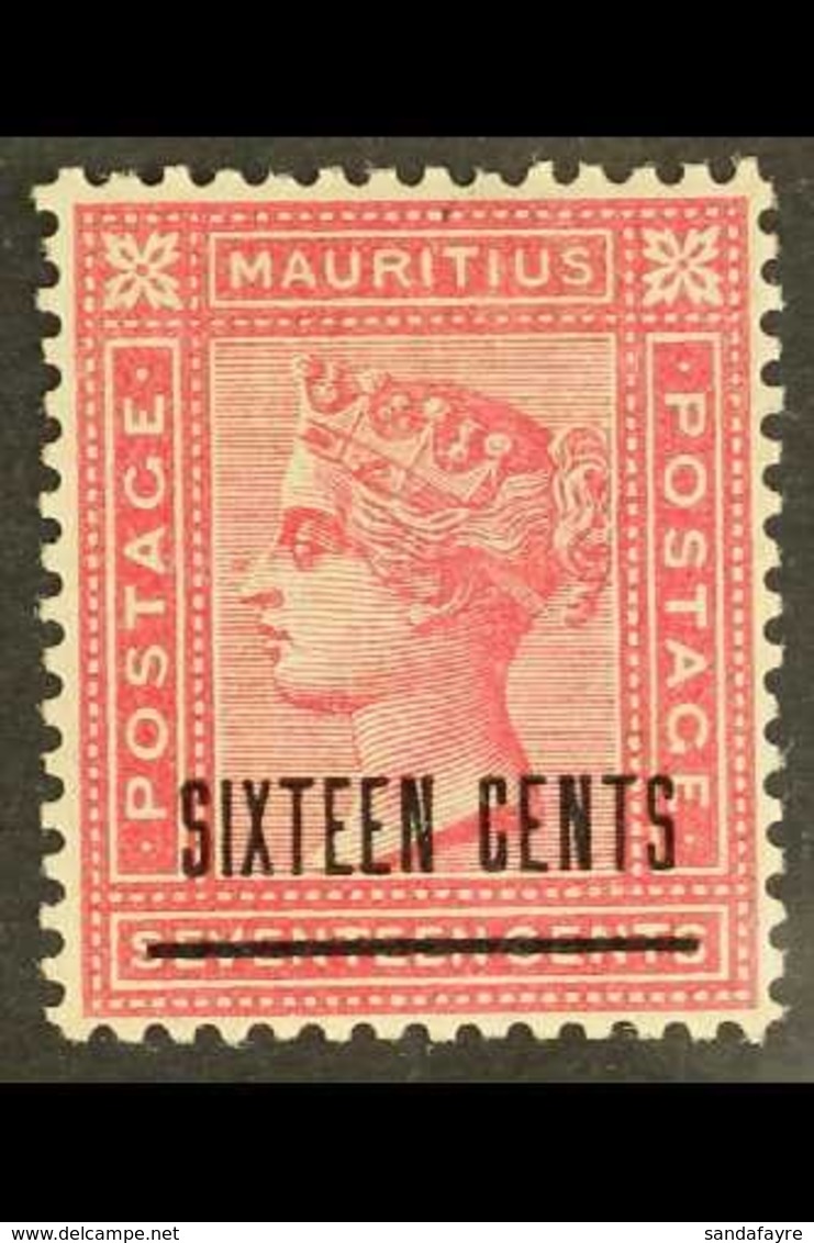 1883  16c On 17c Rose, SG 115, Very Fine Mint. For More Images, Please Visit Http://www.sandafayre.com/itemdetails.aspx? - Mauritius (...-1967)