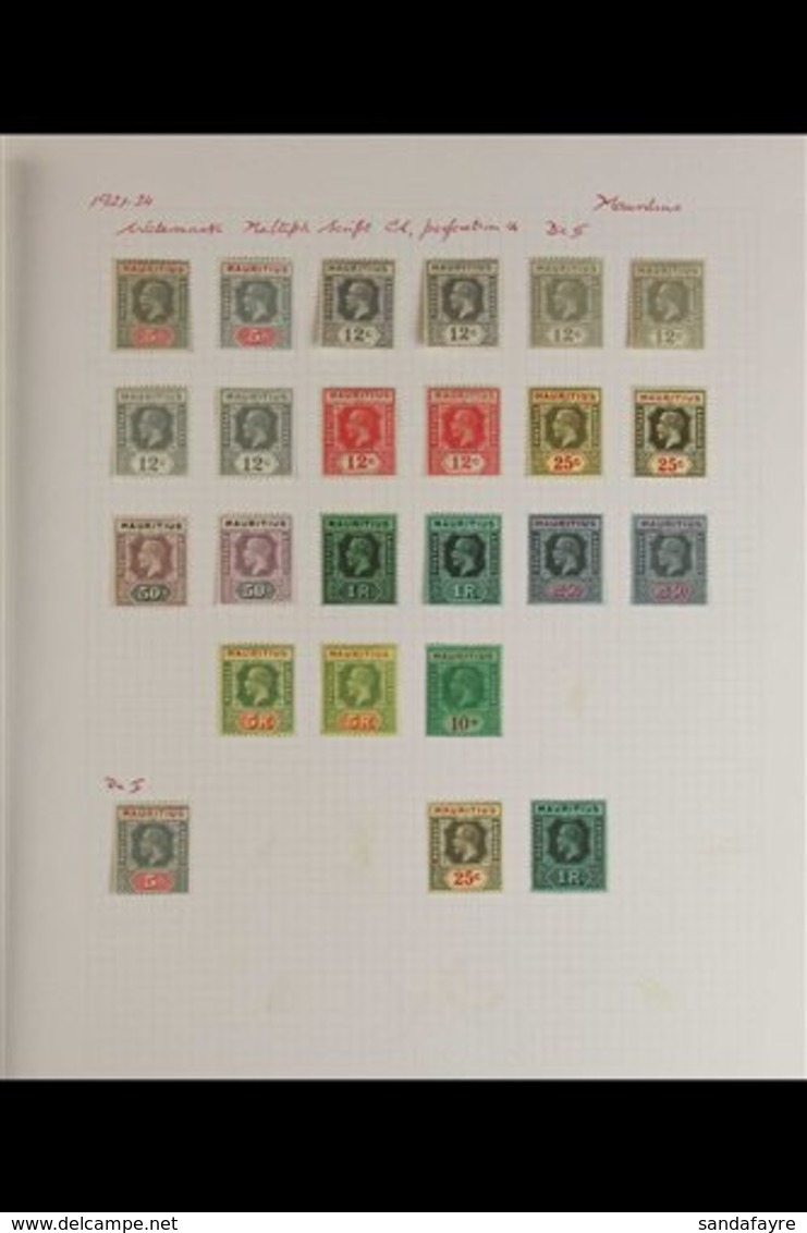 1921-34 KGV "HEADS" VFM COLLECTION  A Superb Collection With Some Duplication But Complete For All SG Listed Shades, Pri - Mauritius (...-1967)