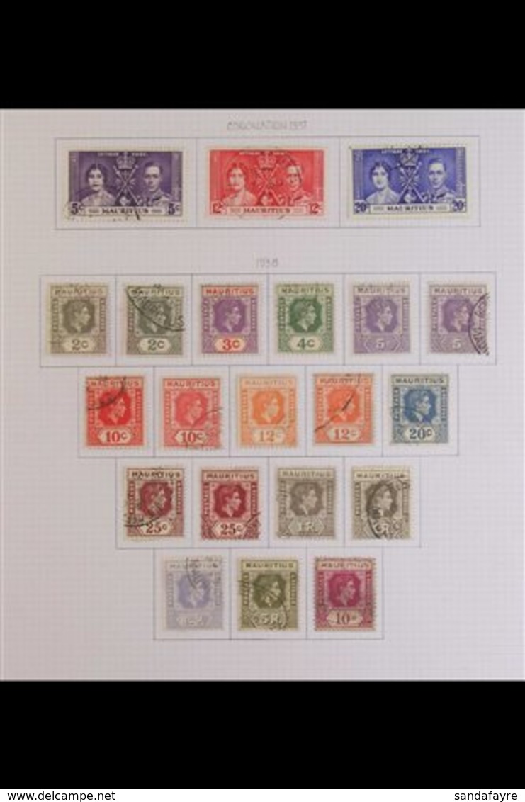 1937-1978 COLLECTION OF USED SETS  Presented On Sleeved Album Pages & Includes 1938-49 Definitive Set Of All Values Plus - Mauritius (...-1967)