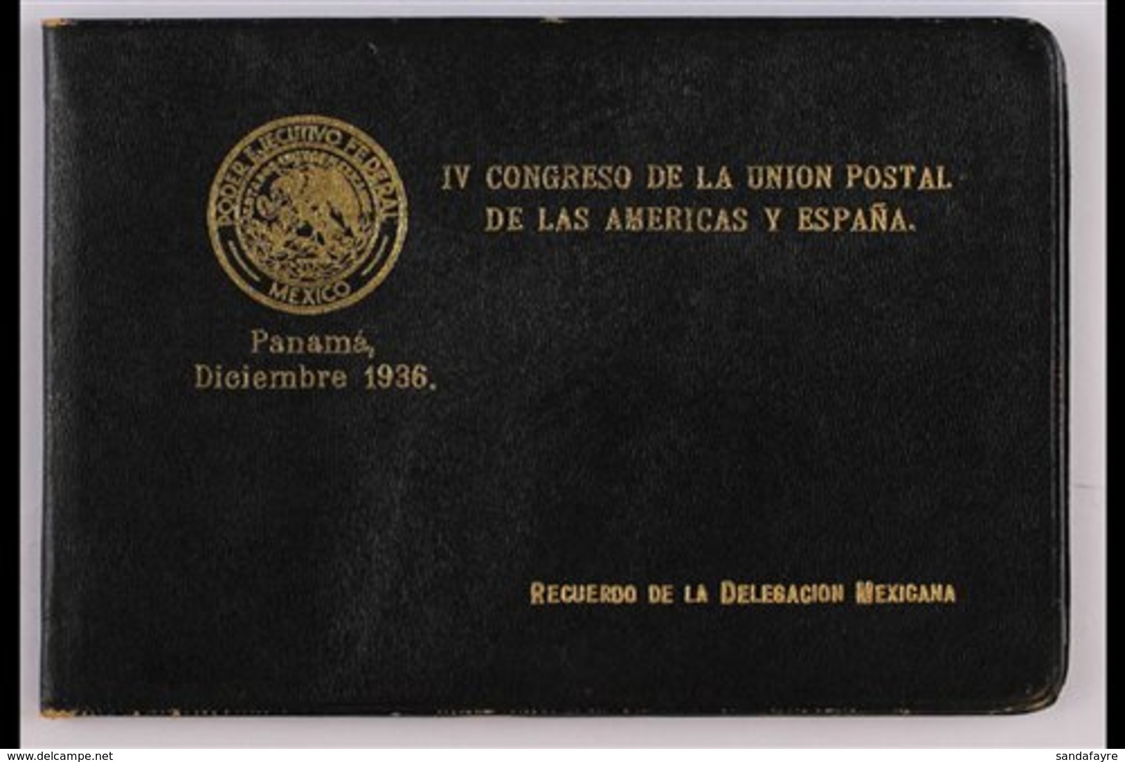 1936 4th SPANISH-AMERICAN POSTAL CONGRESS PRESENTATION FOLDER  Containing 26 Different 1934-1935 Fine Mint Stamps With V - Mexico