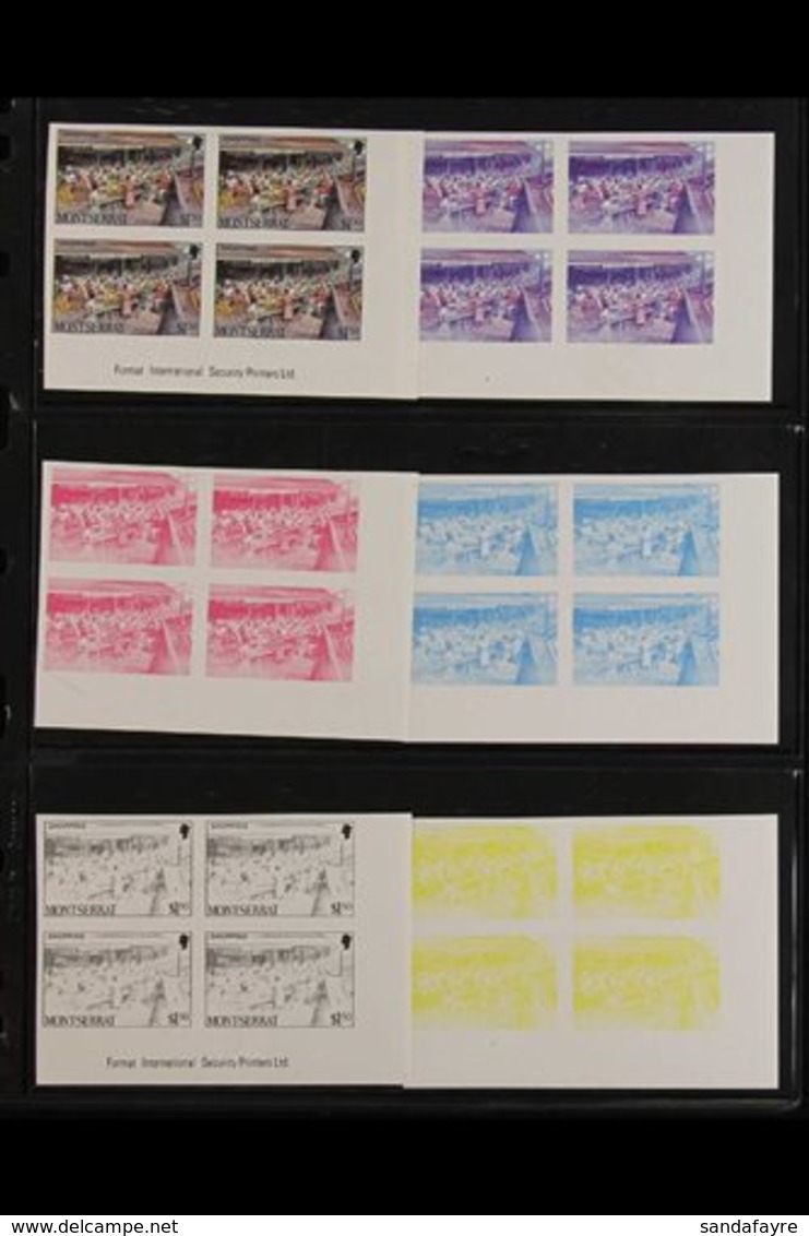 1986 IMPERF PROGRESSIVE COLOUR PROOFS.  Tourism Complete Set (SG 710/23) - Each Value With Seven Different Progressive C - Montserrat