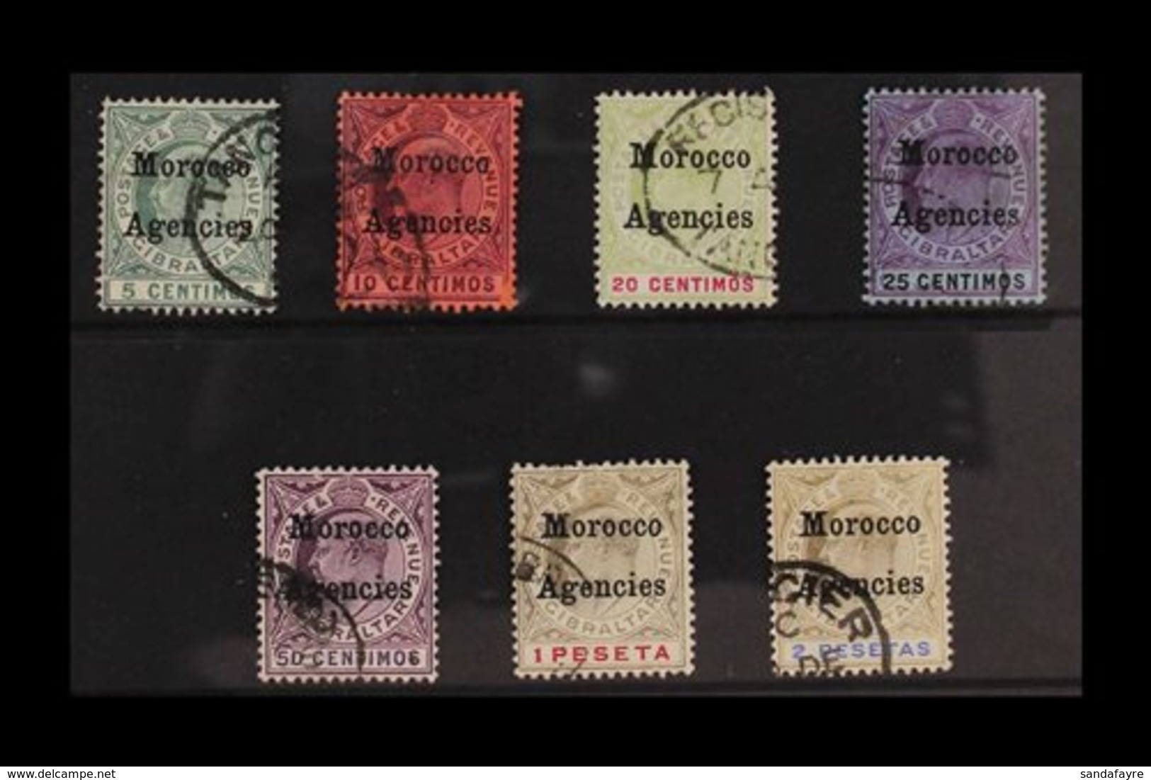 1905-07  Complete Overprinted Set On Gibraltar, SG 24/30, Fine Used, The 20c Is Faded, But All Others Fine To Very Fine. - Other & Unclassified