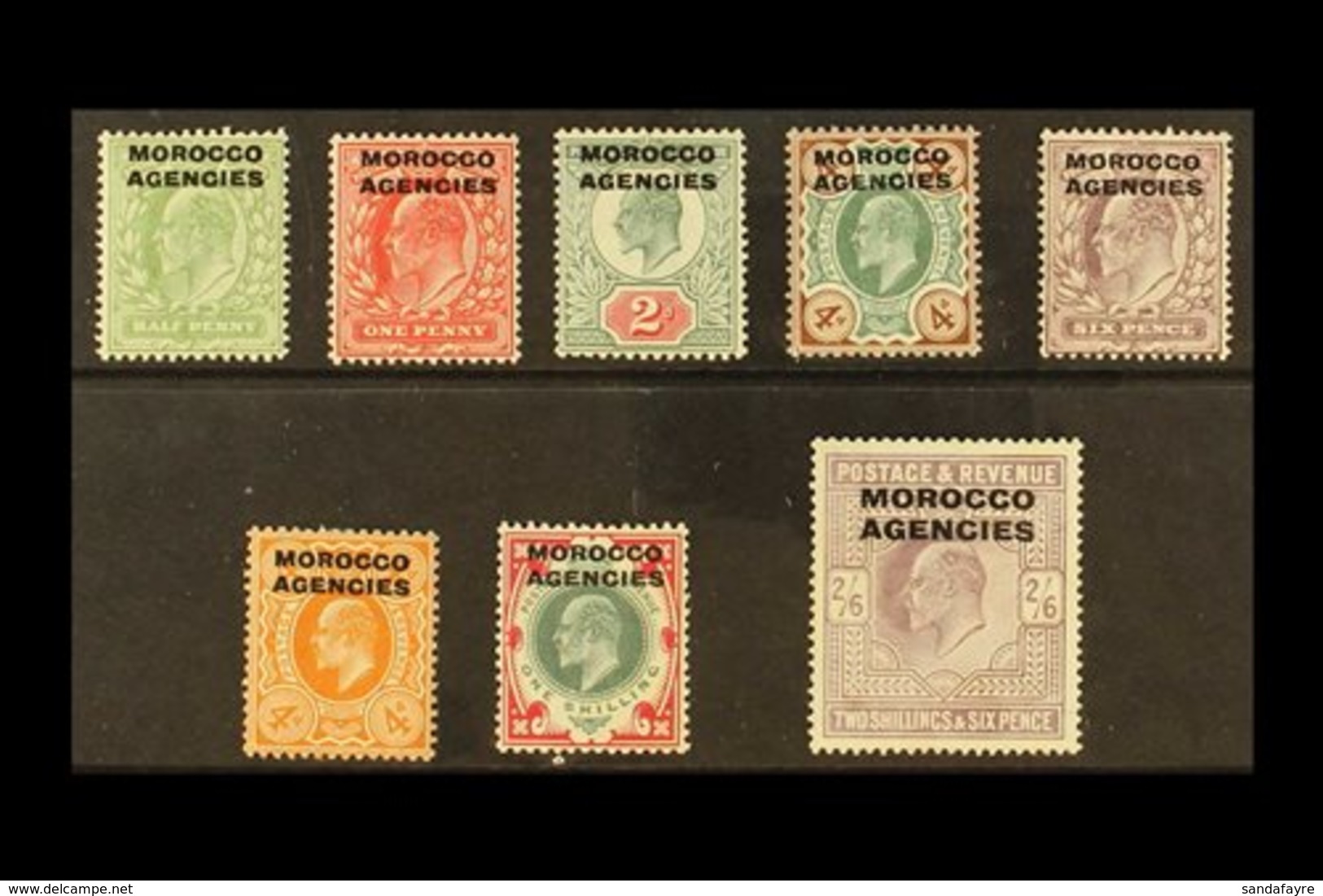 BRITISH CURRENCY  1907-13 Overprints Complete Set, SG 31/38, Very Fine Mint, Fresh. (8 Stamps) For More Images, Please V - Sonstige & Ohne Zuordnung