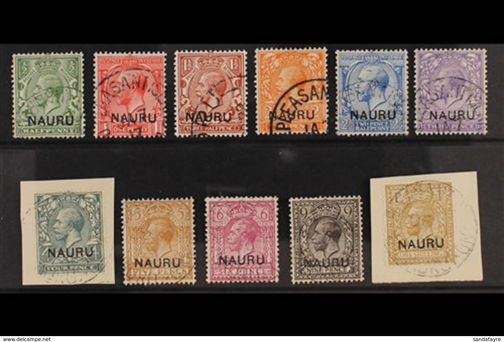 1916-23  Overprints On Great Britain Complete Set With One Of Each Value, SG 1/12, Includes 1½d Red-brown, Fine Used. (1 - Nauru